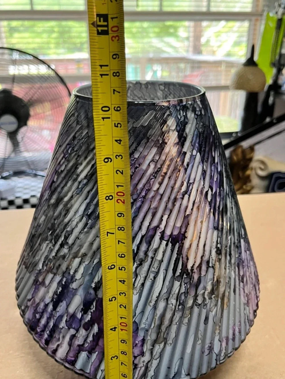 Geometric Purple Ceramic Vase Abstract Avant Garde Art Pottery